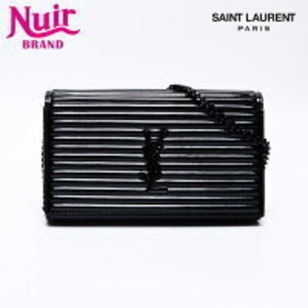 Yves Saint Laurent Patent Vernis Loulou Enamel Chain Shoulder Bag Black - Picture 1 of 13